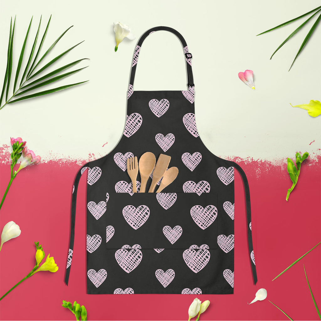 Blissful Hearts Apron | Adjustable, Free Size & Waist Tiebacks-Aprons Neck to Knee-APR_NK_KN-IC 5007604 IC 5007604, Animated Cartoons, Art and Paintings, Black, Black and White, Caricature, Cartoons, Digital, Digital Art, Drawing, Graphic, Hearts, Holidays, Icons, Illustrations, Love, Modern Art, Patterns, Romance, Signs, Signs and Symbols, Sketches, Symbols, blissful, apron, adjustable, free, size, waist, tiebacks, art, background, card, cartoon, collection, couple, cute, date, decoration, design, doodle, 
