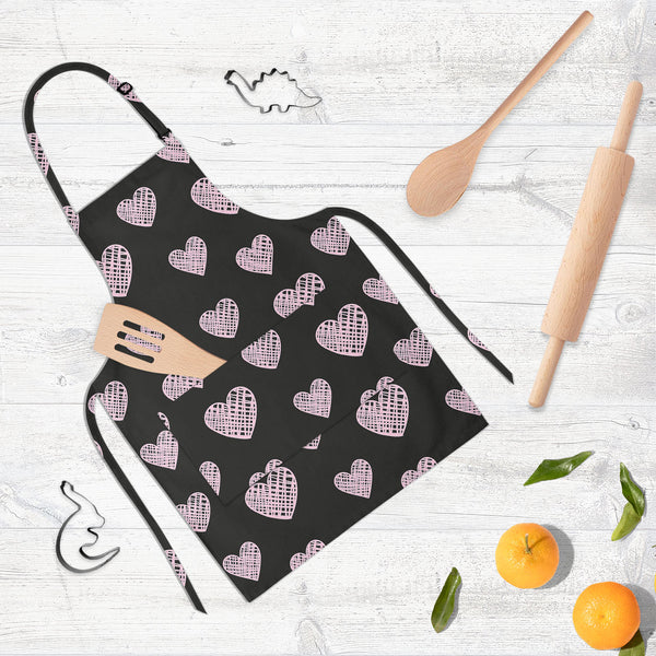 Blissful Hearts Apron | Adjustable, Free Size & Waist Tiebacks-Aprons Neck to Knee-APR_NK_KN-IC 5007604 IC 5007604, Animated Cartoons, Art and Paintings, Black, Black and White, Caricature, Cartoons, Digital, Digital Art, Drawing, Graphic, Hearts, Holidays, Icons, Illustrations, Love, Modern Art, Patterns, Romance, Signs, Signs and Symbols, Sketches, Symbols, blissful, full-length, neck, to, knee, apron, poly-cotton, fabric, adjustable, buckle, waist, tiebacks, art, background, card, cartoon, collection, co