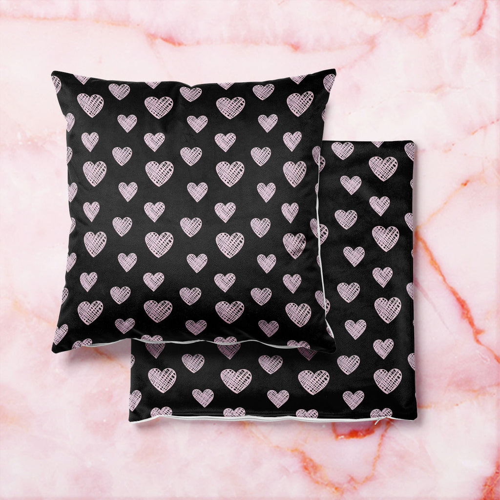 Blissful Hearts Cushion Cover Throw Pillow-Cushion Covers-CUS_CV-IC 5007604 IC 5007604, Animated Cartoons, Art and Paintings, Black, Black and White, Caricature, Cartoons, Digital, Digital Art, Drawing, Graphic, Hearts, Holidays, Icons, Illustrations, Love, Modern Art, Patterns, Romance, Signs, Signs and Symbols, Sketches, Symbols, blissful, cushion, cover, throw, pillow, art, background, card, cartoon, collection, couple, cute, date, decoration, design, doodle, element, fun, heart, holiday, illustration, i