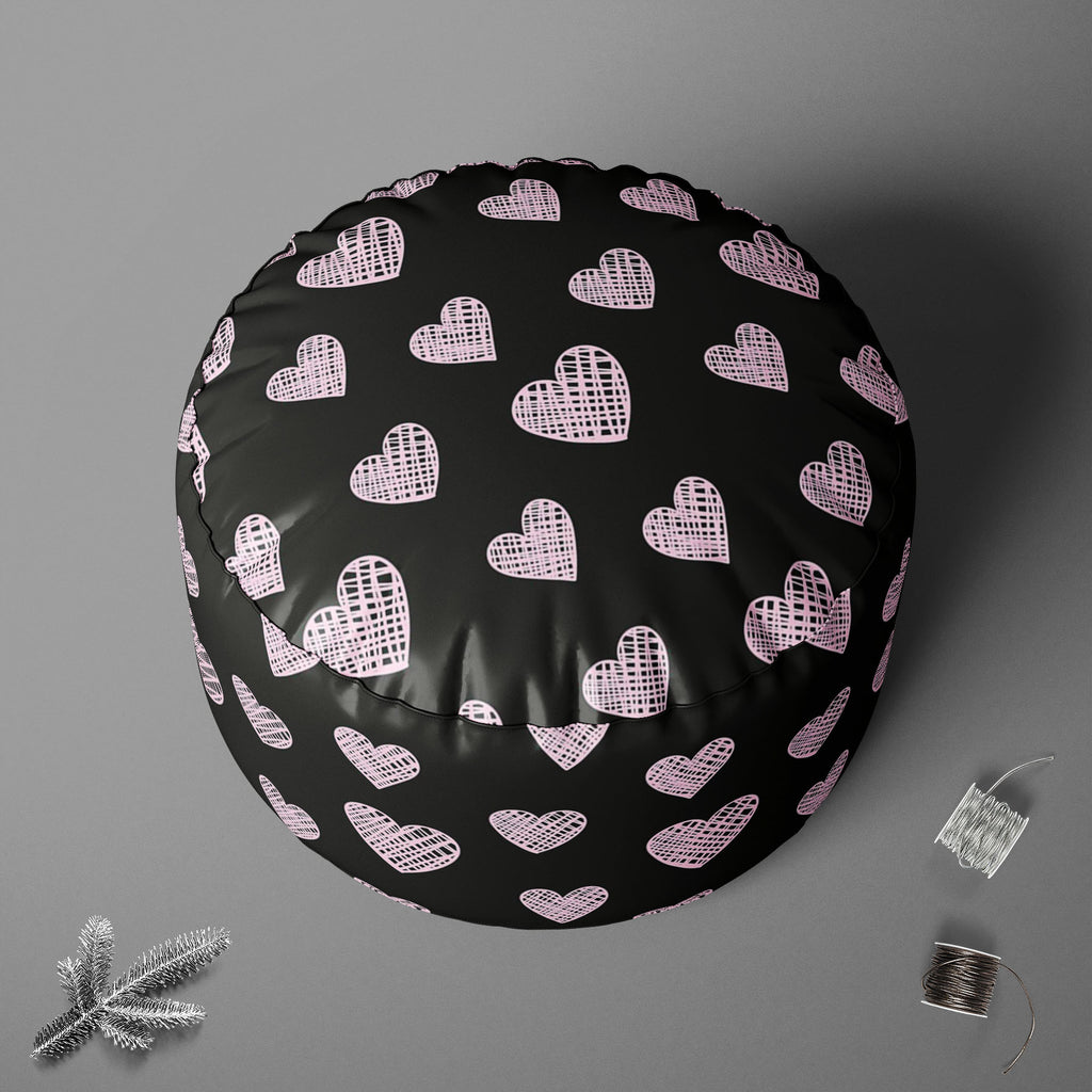 Blissful Hearts Footstool Footrest Puffy Pouffe Ottoman Bean Bag | Canvas Fabric-Footstools-FST_CB_BN-IC 5007604 IC 5007604, Animated Cartoons, Art and Paintings, Black, Black and White, Caricature, Cartoons, Digital, Digital Art, Drawing, Graphic, Hearts, Holidays, Icons, Illustrations, Love, Modern Art, Patterns, Romance, Signs, Signs and Symbols, Sketches, Symbols, blissful, footstool, footrest, puffy, pouffe, ottoman, bean, bag, canvas, fabric, art, background, card, cartoon, collection, couple, cute, d