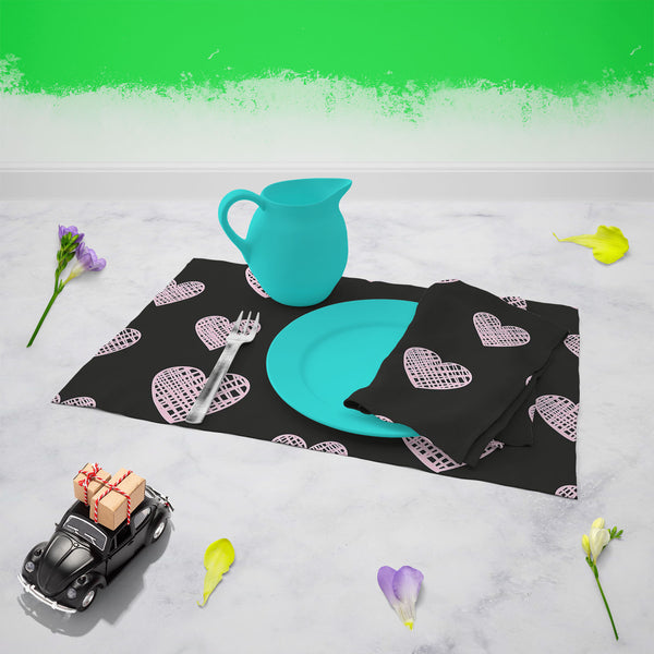 Blissful Hearts Table Napkin-Table Napkins-NAP_TB-IC 5007604 IC 5007604, Animated Cartoons, Art and Paintings, Black, Black and White, Caricature, Cartoons, Digital, Digital Art, Drawing, Graphic, Hearts, Holidays, Icons, Illustrations, Love, Modern Art, Patterns, Romance, Signs, Signs and Symbols, Sketches, Symbols, blissful, table, napkin, for, dining, center, poly, cotton, fabric, art, background, card, cartoon, collection, couple, cute, date, decoration, design, doodle, element, fun, heart, holiday, ill