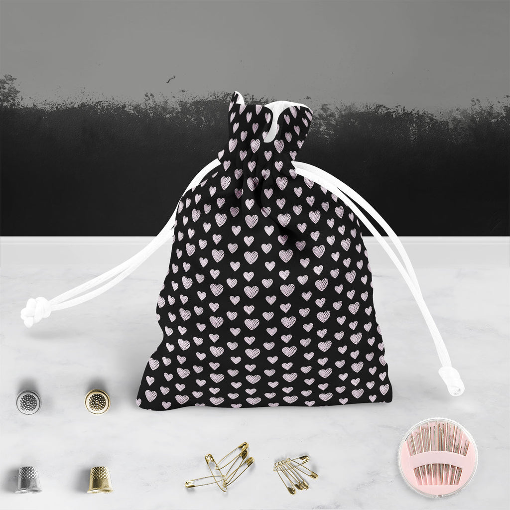 Blissful Hearts Pouch Wrist Potli Bag | Bag for Weddings & Casual Parties-Drawstring Pouches-PCH_FB_DS-IC 5007604 IC 5007604, Animated Cartoons, Art and Paintings, Black, Black and White, Caricature, Cartoons, Digital, Digital Art, Drawing, Graphic, Hearts, Holidays, Icons, Illustrations, Love, Modern Art, Patterns, Romance, Signs, Signs and Symbols, Sketches, Symbols, blissful, pouch, wrist, potli, bag, for, weddings, casual, parties, art, background, card, cartoon, collection, couple, cute, date, decorati