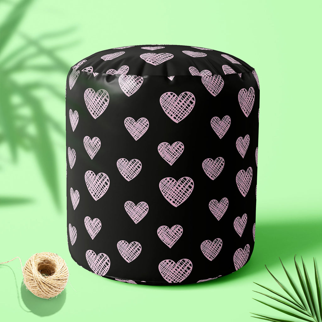 Blissful Hearts Footstool Footrest Puffy Pouffe Ottoman Bean Bag | Canvas Fabric-Footstools-FST_CB_BN-IC 5007604 IC 5007604, Animated Cartoons, Art and Paintings, Black, Black and White, Caricature, Cartoons, Digital, Digital Art, Drawing, Graphic, Hearts, Holidays, Icons, Illustrations, Love, Modern Art, Patterns, Romance, Signs, Signs and Symbols, Sketches, Symbols, blissful, footstool, footrest, puffy, pouffe, ottoman, bean, bag, canvas, fabric, art, background, card, cartoon, collection, couple, cute, d