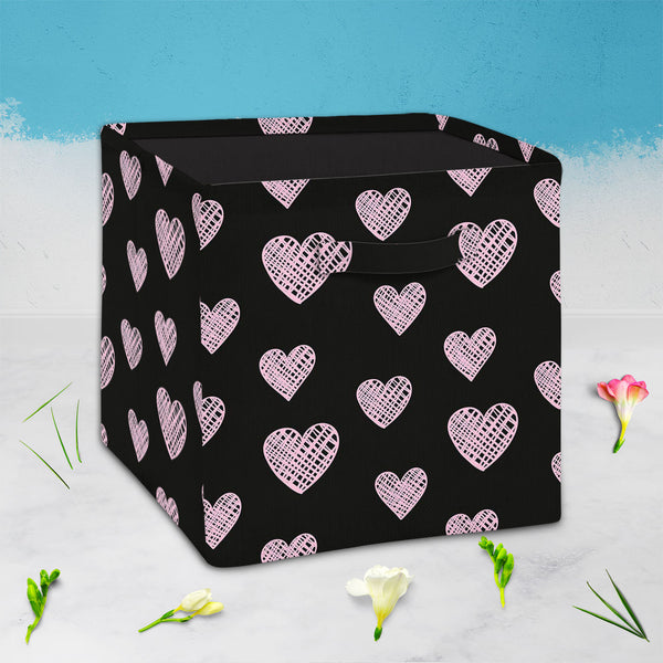 Blissful Hearts Foldable Open Storage Bin | Organizer Box, Toy Basket, Shelf Box, Laundry Bag | Canvas Fabric-Storage Bins-STR_BI_CB-IC 5007604 IC 5007604, Animated Cartoons, Art and Paintings, Black, Black and White, Caricature, Cartoons, Digital, Digital Art, Drawing, Graphic, Hearts, Holidays, Icons, Illustrations, Love, Modern Art, Patterns, Romance, Signs, Signs and Symbols, Sketches, Symbols, blissful, foldable, open, storage, bin, organizer, box, toy, basket, shelf, laundry, bag, canvas, fabric, art,