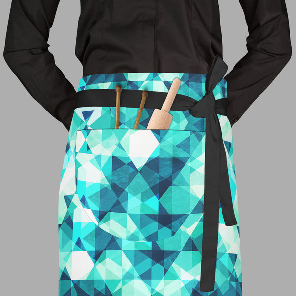 Blue Crystal D1 Apron | Adjustable, Free Size & Waist Tiebacks-Aprons Waist to Feet-APR_WS_FT-IC 5007605 IC 5007605, Abstract Expressionism, Abstracts, Diamond, Digital, Digital Art, Fashion, Geometric, Geometric Abstraction, Graphic, Illustrations, Marble and Stone, Modern Art, Parents, Patterns, Retro, Semi Abstract, Signs, Signs and Symbols, Symbols, Triangles, blue, crystal, d1, full-length, waist, to, feet, apron, poly-cotton, fabric, adjustable, tiebacks, abstract, background, beauty, brilliant, clear