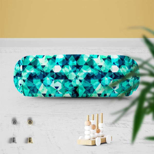 Blue Crystal D1 Bolster Cover Booster Cases | Concealed Zipper Opening-Bolster Covers-BOL_CV_ZP-IC 5007605 IC 5007605, Abstract Expressionism, Abstracts, Diamond, Digital, Digital Art, Fashion, Geometric, Geometric Abstraction, Graphic, Illustrations, Marble and Stone, Modern Art, Parents, Patterns, Retro, Semi Abstract, Signs, Signs and Symbols, Symbols, Triangles, blue, crystal, d1, bolster, cover, booster, cases, zipper, opening, poly, cotton, fabric, abstract, background, beauty, brilliant, clear, decor