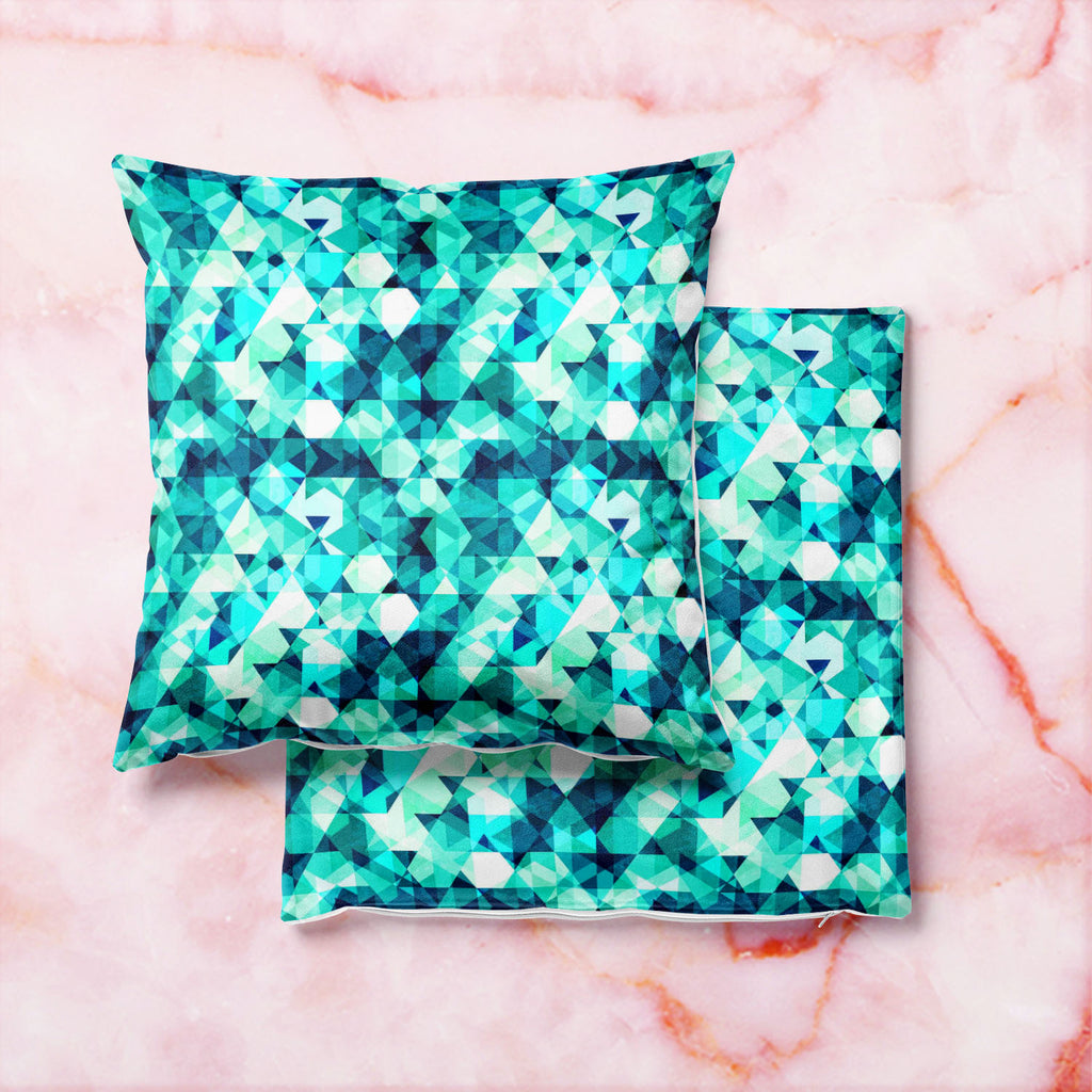 Blue Crystal D1 Cushion Cover Throw Pillow-Cushion Covers-CUS_CV-IC 5007605 IC 5007605, Abstract Expressionism, Abstracts, Diamond, Digital, Digital Art, Fashion, Geometric, Geometric Abstraction, Graphic, Illustrations, Marble and Stone, Modern Art, Parents, Patterns, Retro, Semi Abstract, Signs, Signs and Symbols, Symbols, Triangles, blue, crystal, d1, cushion, cover, throw, pillow, abstract, background, beauty, brilliant, clear, decor, decoration, design, element, expensive, facet, gem, gemstone, gift, g