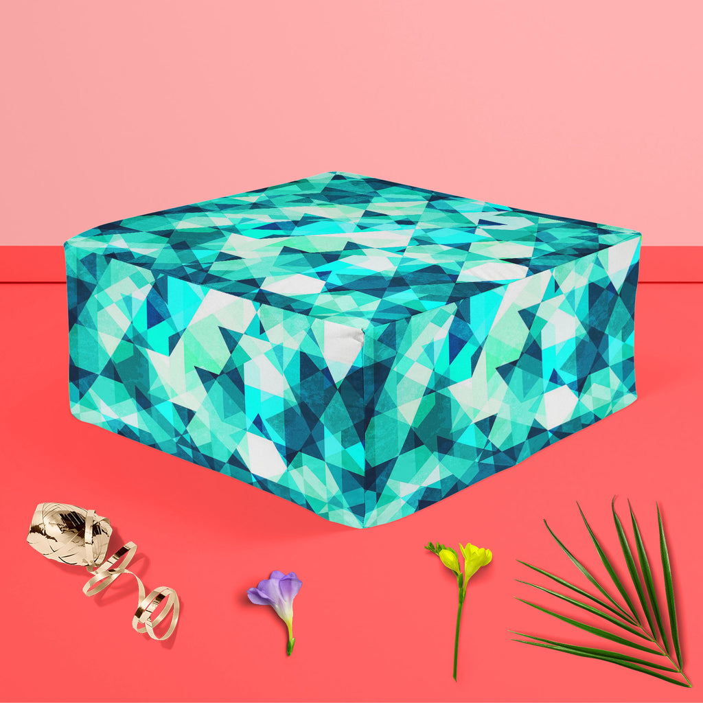 Blue Crystal D1 Footstool Footrest Puffy Pouffe Ottoman Bean Bag | Canvas Fabric-Footstools-FST_CB_BN-IC 5007605 IC 5007605, Abstract Expressionism, Abstracts, Diamond, Digital, Digital Art, Fashion, Geometric, Geometric Abstraction, Graphic, Illustrations, Marble and Stone, Modern Art, Parents, Patterns, Retro, Semi Abstract, Signs, Signs and Symbols, Symbols, Triangles, blue, crystal, d1, footstool, footrest, puffy, pouffe, ottoman, bean, bag, canvas, fabric, abstract, background, beauty, brilliant, clear