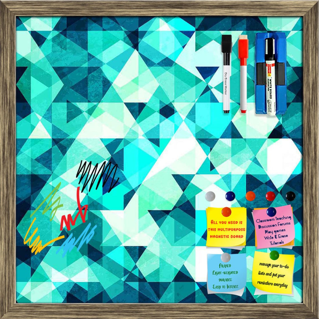Blue Crystal Framed Magnetic Dry Erase Board | Combo with Magnet Buttons & Markers-Magnetic Boards Framed-MGB_FR-IC 5007605 IC 5007605, Abstract Expressionism, Abstracts, Diamond, Digital, Digital Art, Fashion, Geometric, Geometric Abstraction, Graphic, Illustrations, Marble and Stone, Modern Art, Parents, Patterns, Retro, Semi Abstract, Signs, Signs and Symbols, Symbols, Triangles, blue, crystal, framed, magnetic, dry, erase, board, printed, whiteboard, with, 4, magnets, 2, markers, 1, duster, abstract, ba