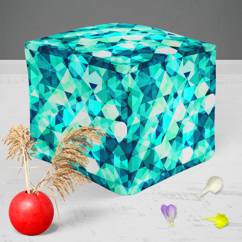 Blue Crystal D1 Footstool Footrest Puffy Pouffe Ottoman Bean Bag | Canvas Fabric-Footstools-FST_CB_BN-IC 5007605 IC 5007605, Abstract Expressionism, Abstracts, Diamond, Digital, Digital Art, Fashion, Geometric, Geometric Abstraction, Graphic, Illustrations, Marble and Stone, Modern Art, Parents, Patterns, Retro, Semi Abstract, Signs, Signs and Symbols, Symbols, Triangles, blue, crystal, d1, footstool, footrest, puffy, pouffe, ottoman, bean, bag, canvas, fabric, abstract, background, beauty, brilliant, clear