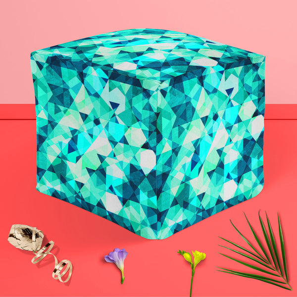 Blue Crystal D1 Footstool Footrest Puffy Pouffe Ottoman Bean Bag | Canvas Fabric-Footstools-FST_CB_BN-IC 5007605 IC 5007605, Abstract Expressionism, Abstracts, Diamond, Digital, Digital Art, Fashion, Geometric, Geometric Abstraction, Graphic, Illustrations, Marble and Stone, Modern Art, Parents, Patterns, Retro, Semi Abstract, Signs, Signs and Symbols, Symbols, Triangles, blue, crystal, d1, puffy, pouffe, ottoman, footstool, footrest, bean, bag, canvas, fabric, abstract, background, beauty, brilliant, clear