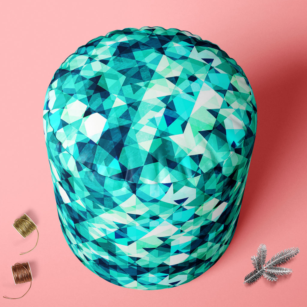 Blue Crystal D1 Footstool Footrest Puffy Pouffe Ottoman Bean Bag | Canvas Fabric-Footstools-FST_CB_BN-IC 5007605 IC 5007605, Abstract Expressionism, Abstracts, Diamond, Digital, Digital Art, Fashion, Geometric, Geometric Abstraction, Graphic, Illustrations, Marble and Stone, Modern Art, Parents, Patterns, Retro, Semi Abstract, Signs, Signs and Symbols, Symbols, Triangles, blue, crystal, d1, footstool, footrest, puffy, pouffe, ottoman, bean, bag, canvas, fabric, abstract, background, beauty, brilliant, clear
