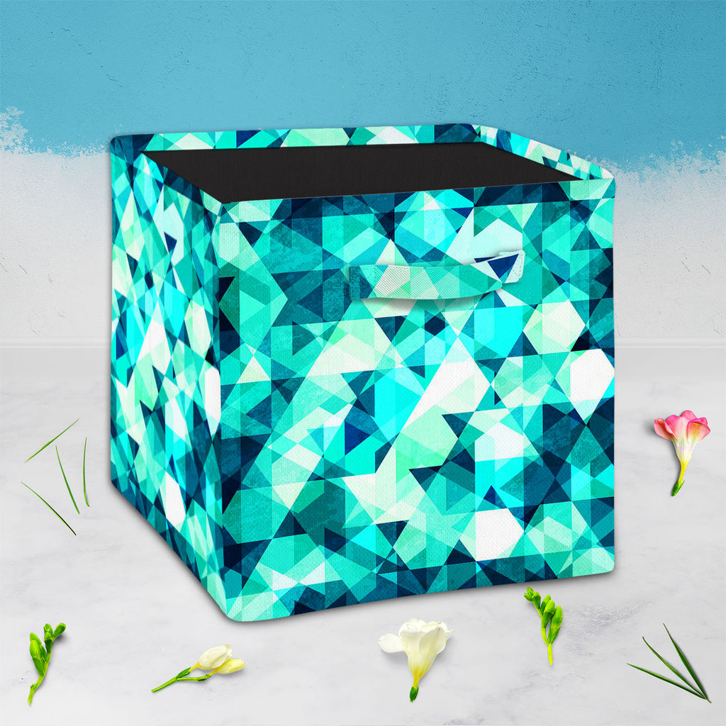 Blue Crystal D1 Foldable Open Storage Bin | Organizer Box, Toy Basket, Shelf Box, Laundry Bag | Canvas Fabric-Storage Bins-STR_BI_CB-IC 5007605 IC 5007605, Abstract Expressionism, Abstracts, Diamond, Digital, Digital Art, Fashion, Geometric, Geometric Abstraction, Graphic, Illustrations, Marble and Stone, Modern Art, Parents, Patterns, Retro, Semi Abstract, Signs, Signs and Symbols, Symbols, Triangles, blue, crystal, d1, foldable, open, storage, bin, organizer, box, toy, basket, shelf, laundry, bag, canvas,