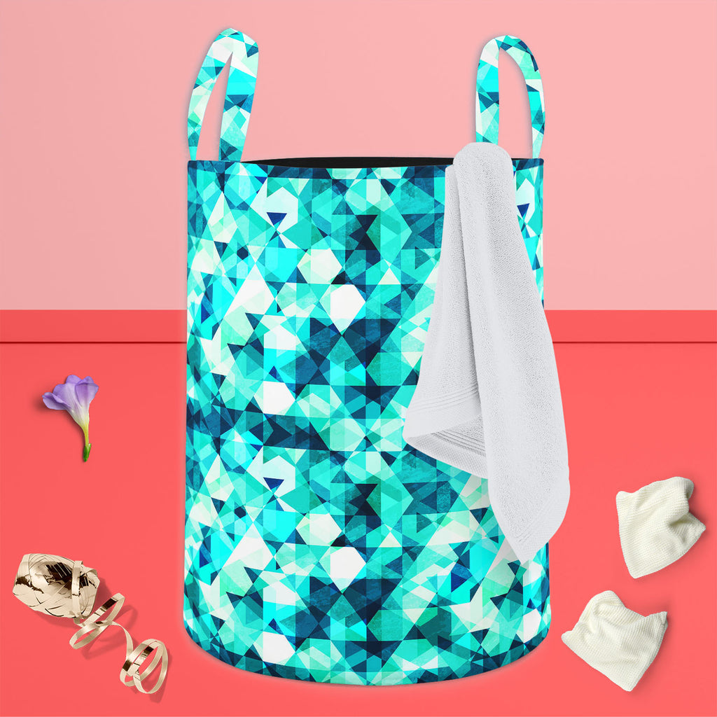 Blue Crystal D1 Foldable Open Storage Bin | Organizer Box, Toy Basket, Shelf Box, Laundry Bag | Canvas Fabric-Storage Bins-STR_BI_CB-IC 5007605 IC 5007605, Abstract Expressionism, Abstracts, Diamond, Digital, Digital Art, Fashion, Geometric, Geometric Abstraction, Graphic, Illustrations, Marble and Stone, Modern Art, Parents, Patterns, Retro, Semi Abstract, Signs, Signs and Symbols, Symbols, Triangles, blue, crystal, d1, foldable, open, storage, bin, organizer, box, toy, basket, shelf, laundry, bag, canvas,