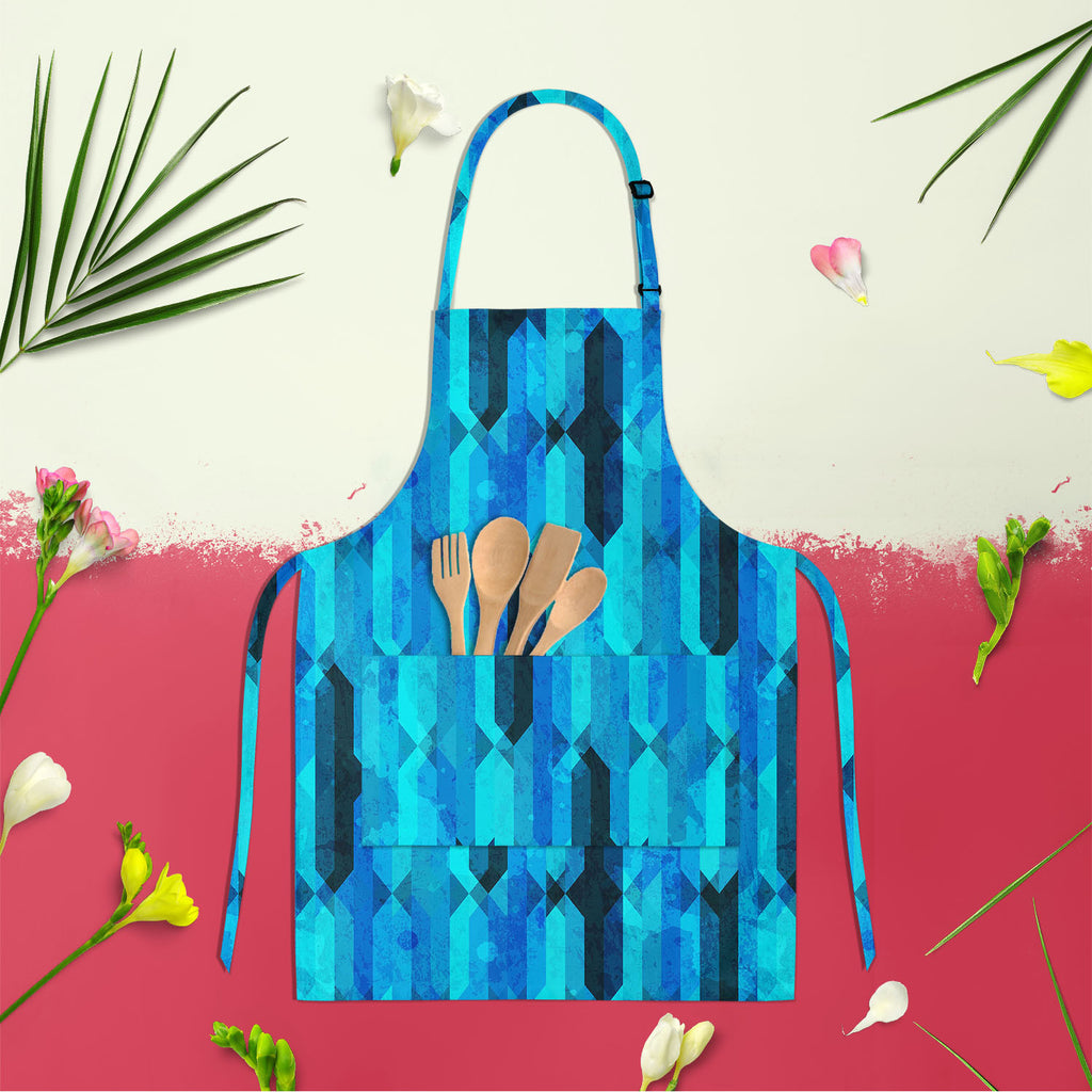 Blue Crystal D2 Apron | Adjustable, Free Size & Waist Tiebacks-Aprons Neck to Knee-APR_NK_KN-IC 5007606 IC 5007606, Abstract Expressionism, Abstracts, Ancient, Art and Paintings, Decorative, Diamond, Digital, Digital Art, Geometric, Geometric Abstraction, Graphic, Historical, Illustrations, Marble and Stone, Medieval, Modern Art, Patterns, Retro, Semi Abstract, Signs, Signs and Symbols, Triangles, Vintage, blue, crystal, d2, apron, adjustable, free, size, waist, tiebacks, abstract, art, artistic, backdrop, 