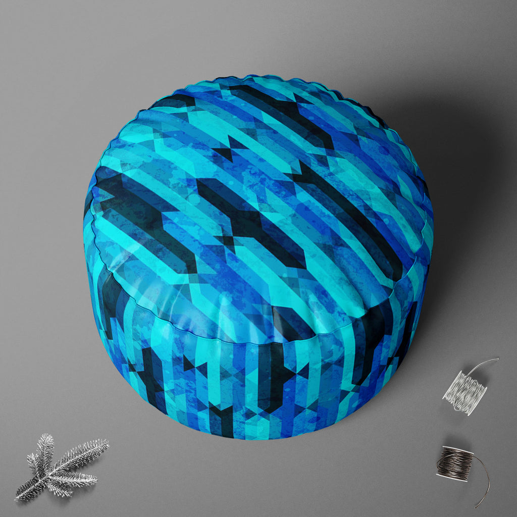 Blue Crystal D2 Footstool Footrest Puffy Pouffe Ottoman Bean Bag | Canvas Fabric-Footstools-FST_CB_BN-IC 5007606 IC 5007606, Abstract Expressionism, Abstracts, Ancient, Art and Paintings, Decorative, Diamond, Digital, Digital Art, Geometric, Geometric Abstraction, Graphic, Historical, Illustrations, Marble and Stone, Medieval, Modern Art, Patterns, Retro, Semi Abstract, Signs, Signs and Symbols, Triangles, Vintage, blue, crystal, d2, footstool, footrest, puffy, pouffe, ottoman, bean, bag, canvas, fabric, ab