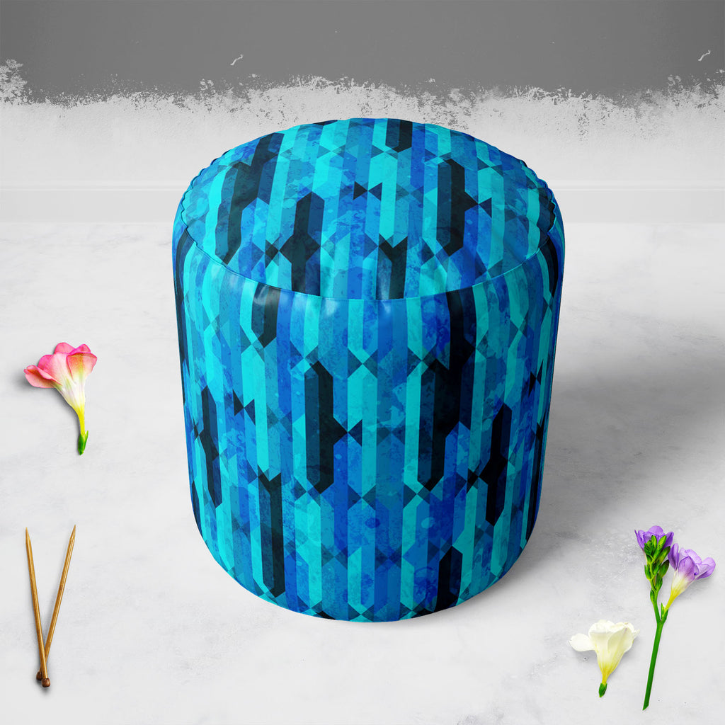 Blue Crystal D2 Footstool Footrest Puffy Pouffe Ottoman Bean Bag | Canvas Fabric-Footstools-FST_CB_BN-IC 5007606 IC 5007606, Abstract Expressionism, Abstracts, Ancient, Art and Paintings, Decorative, Diamond, Digital, Digital Art, Geometric, Geometric Abstraction, Graphic, Historical, Illustrations, Marble and Stone, Medieval, Modern Art, Patterns, Retro, Semi Abstract, Signs, Signs and Symbols, Triangles, Vintage, blue, crystal, d2, footstool, footrest, puffy, pouffe, ottoman, bean, bag, canvas, fabric, ab