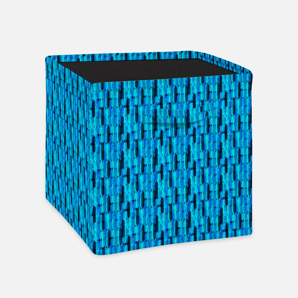 Blue Crystal Foldable Open Storage Bin | Organizer Box, Toy Basket, Shelf Box, Laundry Bag | Canvas Fabric-Storage Bins-STR_BI_CB-IC 5007606 IC 5007606, Abstract Expressionism, Abstracts, Ancient, Art and Paintings, Decorative, Diamond, Digital, Digital Art, Geometric, Geometric Abstraction, Graphic, Historical, Illustrations, Marble and Stone, Medieval, Modern Art, Patterns, Retro, Semi Abstract, Signs, Signs and Symbols, Triangles, Vintage, blue, crystal, foldable, open, storage, bin, organizer, box, toy,