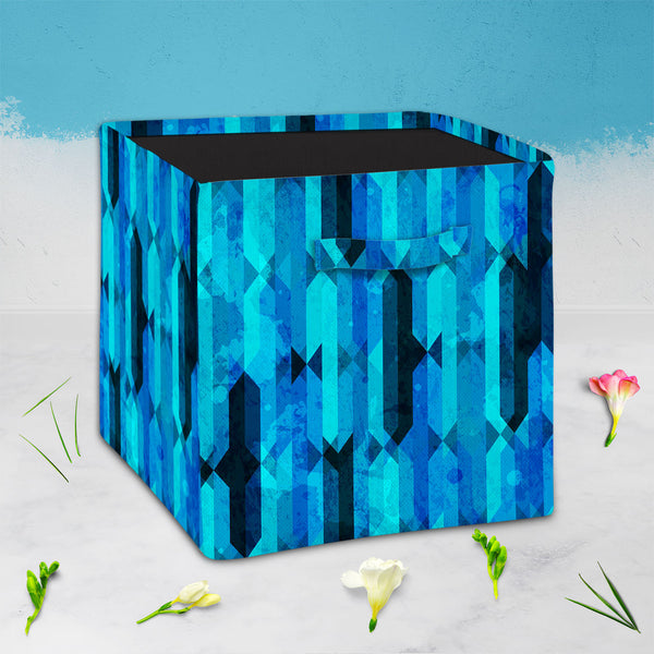 Blue Crystal D2 Foldable Open Storage Bin | Organizer Box, Toy Basket, Shelf Box, Laundry Bag | Canvas Fabric-Storage Bins-STR_BI_CB-IC 5007606 IC 5007606, Abstract Expressionism, Abstracts, Ancient, Art and Paintings, Decorative, Diamond, Digital, Digital Art, Geometric, Geometric Abstraction, Graphic, Historical, Illustrations, Marble and Stone, Medieval, Modern Art, Patterns, Retro, Semi Abstract, Signs, Signs and Symbols, Triangles, Vintage, blue, crystal, d2, foldable, open, storage, bin, organizer, bo