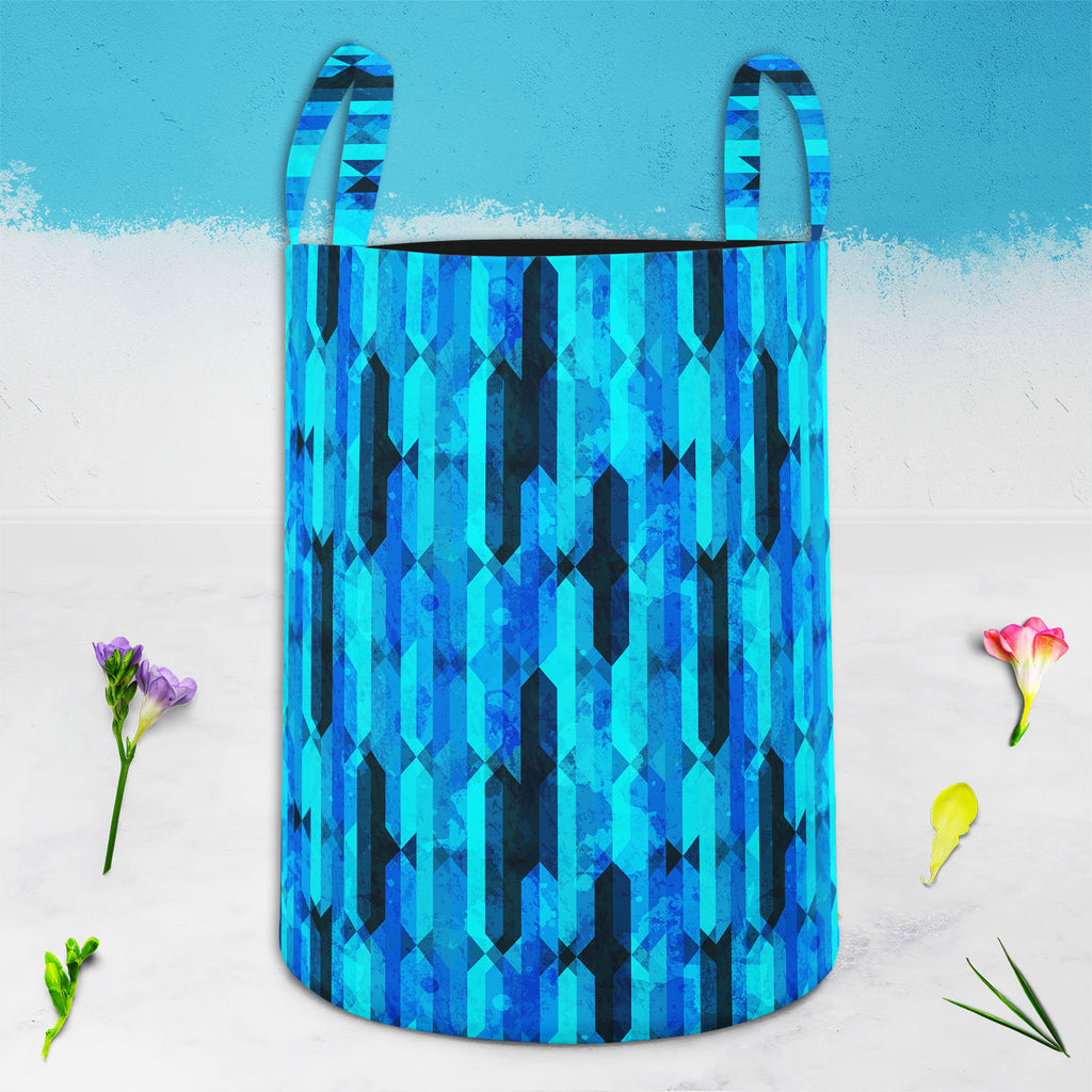 Blue Crystal D2 Foldable Open Storage Bin | Organizer Box, Toy Basket, Shelf Box, Laundry Bag | Canvas Fabric-Storage Bins-STR_BI_CB-IC 5007606 IC 5007606, Abstract Expressionism, Abstracts, Ancient, Art and Paintings, Decorative, Diamond, Digital, Digital Art, Geometric, Geometric Abstraction, Graphic, Historical, Illustrations, Marble and Stone, Medieval, Modern Art, Patterns, Retro, Semi Abstract, Signs, Signs and Symbols, Triangles, Vintage, blue, crystal, d2, foldable, open, storage, bin, organizer, bo