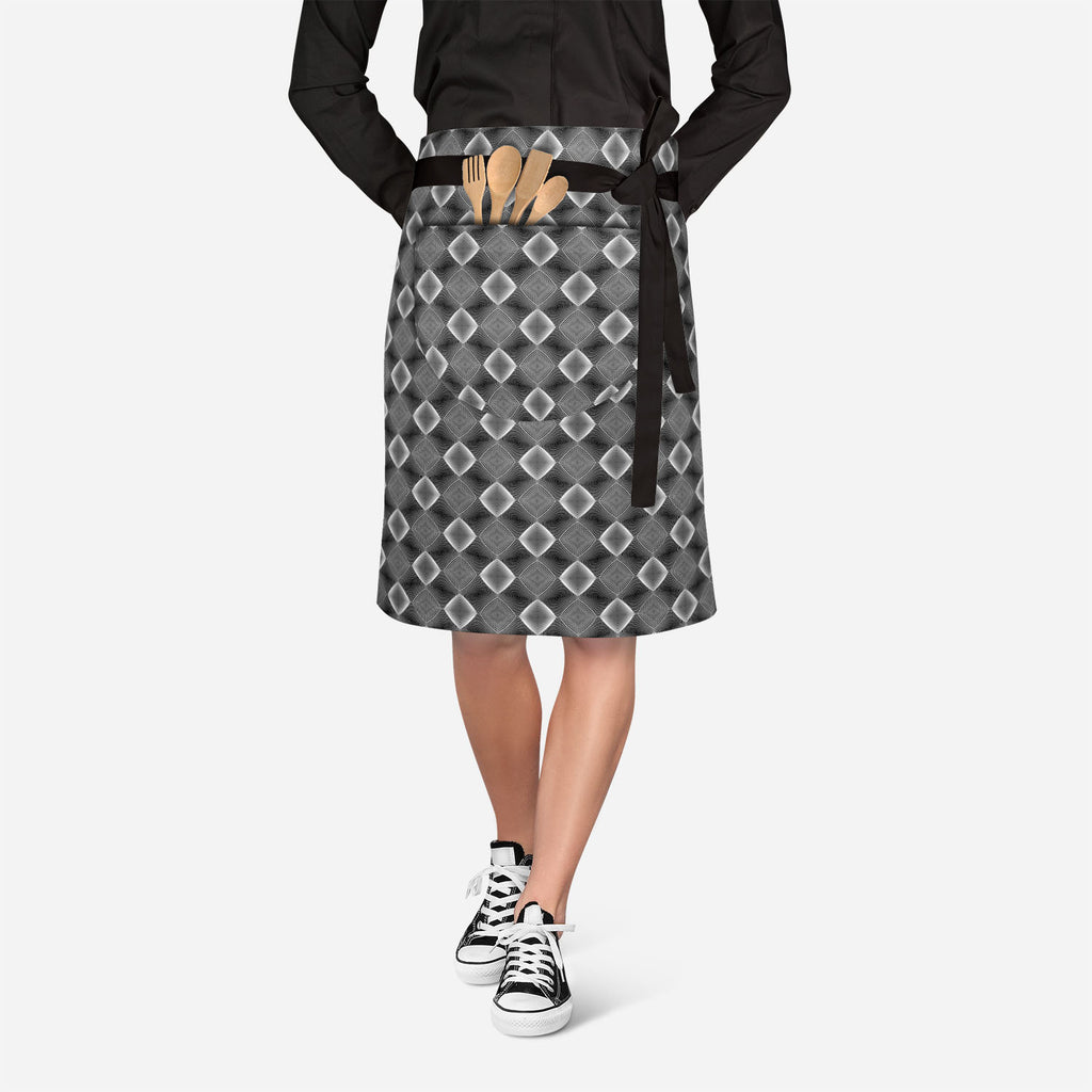 Monochrome Diamond Apron | Adjustable, Free Size & Waist Tiebacks-Apron Waist to Feet--IC 5007607 IC 5007607, Abstract Expressionism, Abstracts, Art and Paintings, Black, Black and White, Circle, Diamond, Digital, Digital Art, Geometric, Geometric Abstraction, Graphic, Grid Art, Illustrations, Modern Art, Patterns, Semi Abstract, Signs, Signs and Symbols, Stripes, White, monochrome, apron, adjustable, free, size, waist, tiebacks, abstract, abstraction, art, background, circular, curve, design, diagonal, ell