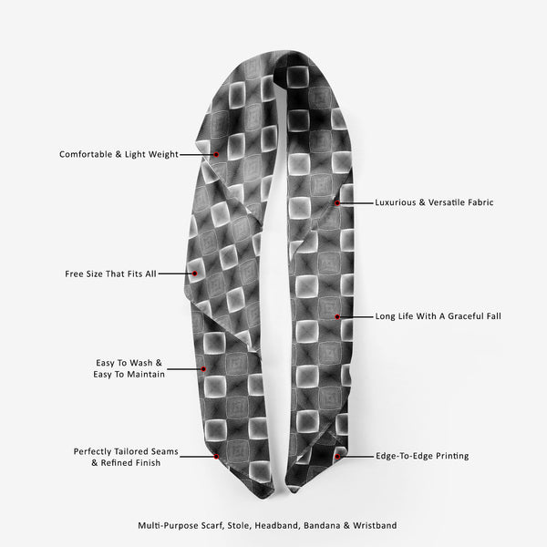 Monochrome Diamond Printed Scarf | Neckwear Balaclava | Girls & Women | Soft Poly Fabric-Scarfs Basic--IC 5007607 IC 5007607, Abstract Expressionism, Abstracts, Art and Paintings, Black, Black and White, Circle, Diamond, Digital, Digital Art, Geometric, Geometric Abstraction, Graphic, Grid Art, Illustrations, Modern Art, Patterns, Semi Abstract, Signs, Signs and Symbols, Stripes, White, monochrome, printed, scarf, neckwear, balaclava, girls, women, soft, poly, fabric, abstract, abstraction, art, background,