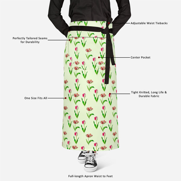 Tulips Apron | Adjustable, Free Size & Waist Tiebacks-Aprons Waist to Knee--IC 5007608 IC 5007608, Black and White, Botanical, Drawing, Floral, Flowers, Illustrations, Nature, Patterns, Watercolour, White, tulips, full-length, apron, satin, fabric, adjustable, waist, tiebacks, beautiful, blossom, bouquet, card, decoration, flower, garden, green, greeting, hand, painted, illustration, lawn, leaf, mothers, day, pink, plant, red, seamless, pattern, spring, tulip, watercolor, artzfolio, kitchen apron, white apr