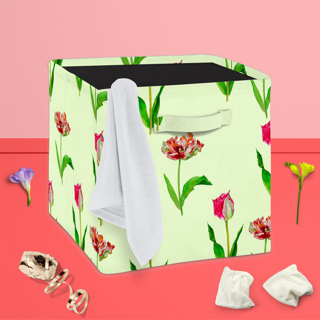 Tulips Foldable Open Storage Bin | Organizer Box, Toy Basket, Shelf Box, Laundry Bag | Canvas Fabric-Storage Bins-STR_BI_CB-IC 5007608 IC 5007608, Black and White, Botanical, Drawing, Floral, Flowers, Illustrations, Nature, Patterns, Watercolour, White, tulips, foldable, open, storage, bin, organizer, box, toy, basket, shelf, laundry, bag, canvas, fabric, beautiful, blossom, bouquet, card, decoration, flower, garden, green, greeting, hand, painted, illustration, lawn, leaf, mothers, day, pink, plant, red, s