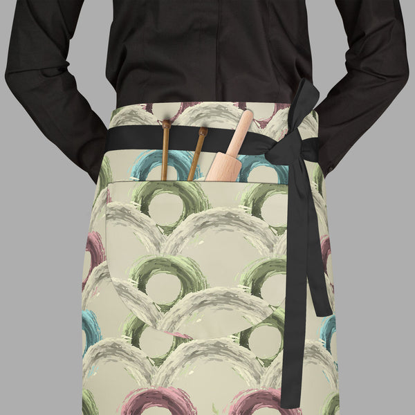 Fluffy Circles D1 Apron | Adjustable, Free Size & Waist Tiebacks-Aprons Waist to Feet-APR_WS_FT-IC 5007609 IC 5007609, Abstract Expressionism, Abstracts, Ancient, Art and Paintings, Black and White, Botanical, Circle, Dots, Drawing, Fashion, Floral, Flowers, Geometric, Geometric Abstraction, Historical, Illustrations, Medieval, Nature, Patterns, Retro, Semi Abstract, Signs, Signs and Symbols, Vintage, White, fluffy, circles, d1, full-length, waist, to, feet, apron, poly-cotton, fabric, adjustable, tiebacks,