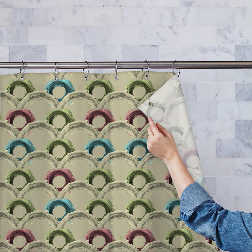 Fluffy Circles D1 Washable Waterproof Shower Curtain-Shower Curtains-CUR_SH-IC 5007609 IC 5007609, Abstract Expressionism, Abstracts, Ancient, Art and Paintings, Black and White, Botanical, Circle, Dots, Drawing, Fashion, Floral, Flowers, Geometric, Geometric Abstraction, Historical, Illustrations, Medieval, Nature, Patterns, Retro, Semi Abstract, Signs, Signs and Symbols, Vintage, White, fluffy, circles, d1, washable, waterproof, shower, curtain, abstract, art, background, circular, color, cover, decoratio