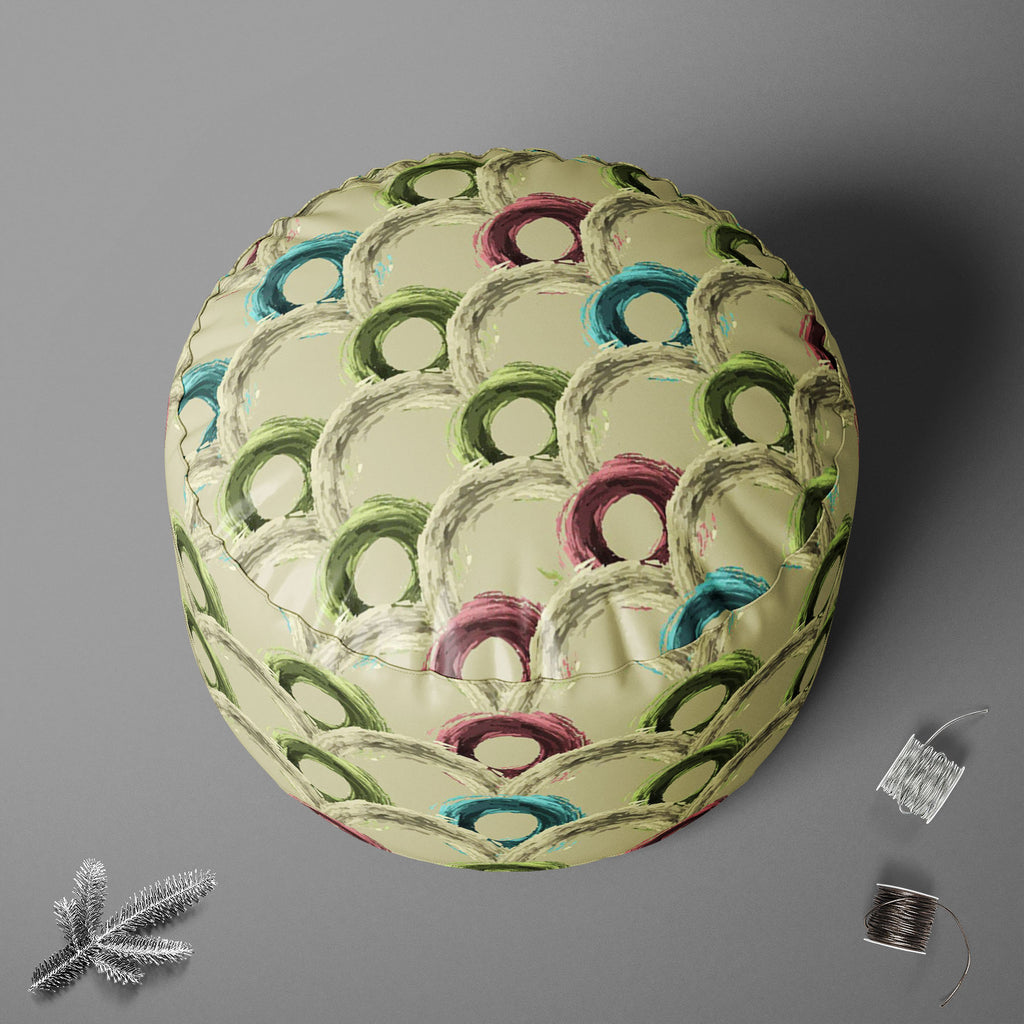 Fluffy Circles D1 Footstool Footrest Puffy Pouffe Ottoman Bean Bag | Canvas Fabric-Footstools-FST_CB_BN-IC 5007609 IC 5007609, Abstract Expressionism, Abstracts, Ancient, Art and Paintings, Black and White, Botanical, Circle, Dots, Drawing, Fashion, Floral, Flowers, Geometric, Geometric Abstraction, Historical, Illustrations, Medieval, Nature, Patterns, Retro, Semi Abstract, Signs, Signs and Symbols, Vintage, White, fluffy, circles, d1, footstool, footrest, puffy, pouffe, ottoman, bean, bag, canvas, fabric,