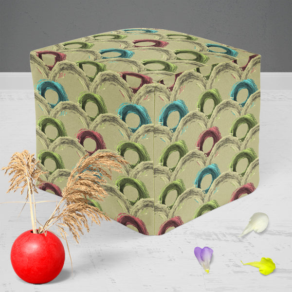 Fluffy Circles D1 Footstool Footrest Puffy Pouffe Ottoman Bean Bag | Canvas Fabric-Footstools-FST_CB_BN-IC 5007609 IC 5007609, Abstract Expressionism, Abstracts, Ancient, Art and Paintings, Black and White, Botanical, Circle, Dots, Drawing, Fashion, Floral, Flowers, Geometric, Geometric Abstraction, Historical, Illustrations, Medieval, Nature, Patterns, Retro, Semi Abstract, Signs, Signs and Symbols, Vintage, White, fluffy, circles, d1, puffy, pouffe, ottoman, footstool, footrest, bean, bag, canvas, fabric,