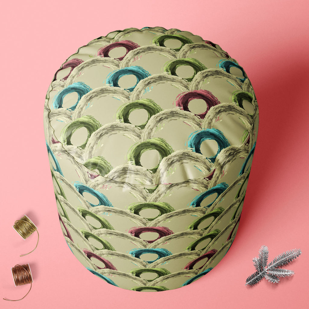 Fluffy Circles D1 Footstool Footrest Puffy Pouffe Ottoman Bean Bag | Canvas Fabric-Footstools-FST_CB_BN-IC 5007609 IC 5007609, Abstract Expressionism, Abstracts, Ancient, Art and Paintings, Black and White, Botanical, Circle, Dots, Drawing, Fashion, Floral, Flowers, Geometric, Geometric Abstraction, Historical, Illustrations, Medieval, Nature, Patterns, Retro, Semi Abstract, Signs, Signs and Symbols, Vintage, White, fluffy, circles, d1, footstool, footrest, puffy, pouffe, ottoman, bean, bag, canvas, fabric,