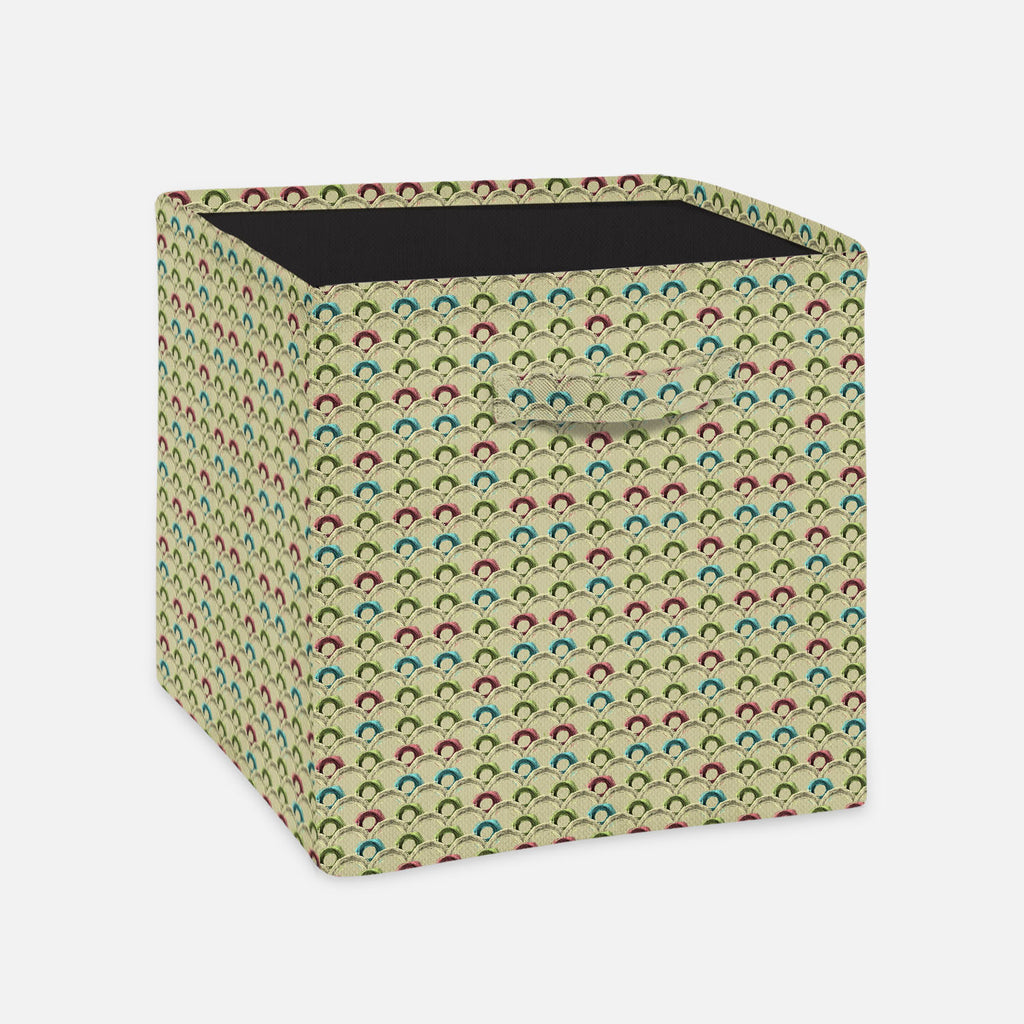 Fluffy Circles Foldable Open Storage Bin | Organizer Box, Toy Basket, Shelf Box, Laundry Bag | Canvas Fabric-Storage Bins-STR_BI_CB-IC 5007609 IC 5007609, Abstract Expressionism, Abstracts, Ancient, Art and Paintings, Black and White, Botanical, Circle, Dots, Drawing, Fashion, Floral, Flowers, Geometric, Geometric Abstraction, Historical, Illustrations, Medieval, Nature, Patterns, Retro, Semi Abstract, Signs, Signs and Symbols, Vintage, White, fluffy, circles, foldable, open, storage, bin, organizer, box, t