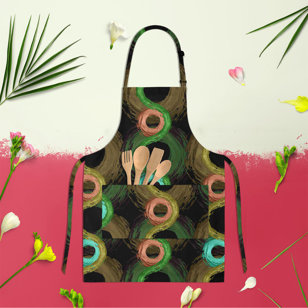 Fluffy Circles D2 Apron | Adjustable, Free Size & Waist Tiebacks-Aprons Neck to Knee-APR_NK_KN-IC 5007610 IC 5007610, Abstract Expressionism, Abstracts, Ancient, Art and Paintings, Black and White, Botanical, Circle, Dots, Drawing, Fashion, Floral, Flowers, Geometric, Geometric Abstraction, God Ram, Hinduism, Historical, Illustrations, Medieval, Nature, Patterns, Retro, Semi Abstract, Signs, Signs and Symbols, Vintage, White, fluffy, circles, d2, apron, adjustable, free, size, waist, tiebacks, abstract, art
