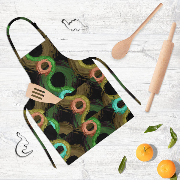 Fluffy Circles D2 Apron | Adjustable, Free Size & Waist Tiebacks-Aprons Neck to Knee-APR_NK_KN-IC 5007610 IC 5007610, Abstract Expressionism, Abstracts, Ancient, Art and Paintings, Black and White, Botanical, Circle, Dots, Drawing, Fashion, Floral, Flowers, Geometric, Geometric Abstraction, God Ram, Hinduism, Historical, Illustrations, Medieval, Nature, Patterns, Retro, Semi Abstract, Signs, Signs and Symbols, Vintage, White, fluffy, circles, d2, full-length, neck, to, knee, apron, poly-cotton, fabric, adju