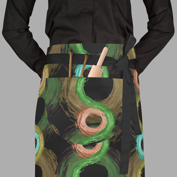 Fluffy Circles D2 Apron | Adjustable, Free Size & Waist Tiebacks-Aprons Waist to Feet-APR_WS_FT-IC 5007610 IC 5007610, Abstract Expressionism, Abstracts, Ancient, Art and Paintings, Black and White, Botanical, Circle, Dots, Drawing, Fashion, Floral, Flowers, Geometric, Geometric Abstraction, God Ram, Hinduism, Historical, Illustrations, Medieval, Nature, Patterns, Retro, Semi Abstract, Signs, Signs and Symbols, Vintage, White, fluffy, circles, d2, full-length, waist, to, feet, apron, poly-cotton, fabric, ad