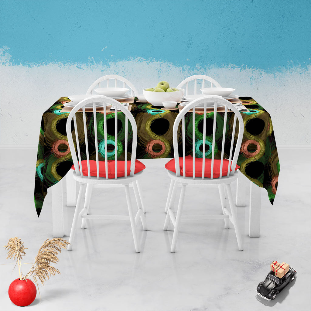 Fluffy Circles D2 Table Cloth Cover-Table Covers-CVR_TB_NR-IC 5007610 IC 5007610, Abstract Expressionism, Abstracts, Ancient, Art and Paintings, Black and White, Botanical, Circle, Dots, Drawing, Fashion, Floral, Flowers, Geometric, Geometric Abstraction, God Ram, Hinduism, Historical, Illustrations, Medieval, Nature, Patterns, Retro, Semi Abstract, Signs, Signs and Symbols, Vintage, White, fluffy, circles, d2, table, cloth, cover, abstract, art, background, circular, color, dark, decoration, design, dot, d