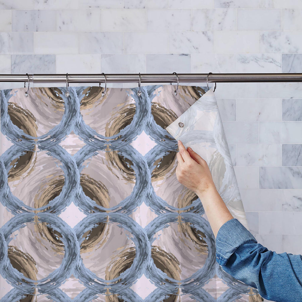 Fluffy Circles D3 Washable Waterproof Shower Curtain-Shower Curtains-CUR_SH-IC 5007611 IC 5007611, Abstract Expressionism, Abstracts, Ancient, Art and Paintings, Black and White, Botanical, Circle, Dots, Drawing, Fashion, Floral, Flowers, Geometric, Geometric Abstraction, Historical, Illustrations, Medieval, Nature, Patterns, Retro, Semi Abstract, Signs, Signs and Symbols, Vintage, White, fluffy, circles, d3, washable, waterproof, shower, curtain, abstract, art, background, brown, circular, cover, decoratio