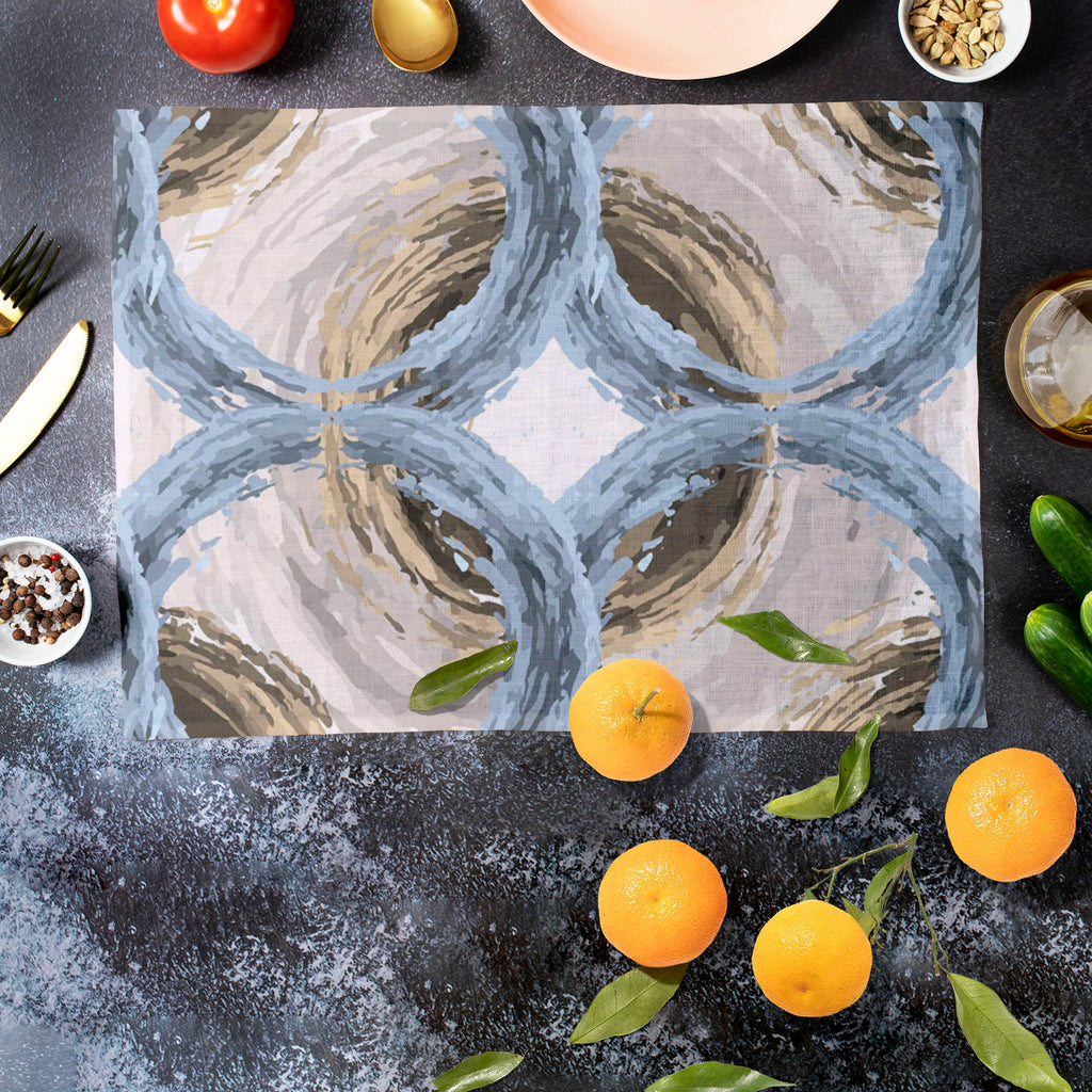 Fluffy Circles D3 Table Mat Placemat-Table Place Mats Fabric-MAT_TB-IC 5007611 IC 5007611, Abstract Expressionism, Abstracts, Ancient, Art and Paintings, Black and White, Botanical, Circle, Dots, Drawing, Fashion, Floral, Flowers, Geometric, Geometric Abstraction, Historical, Illustrations, Medieval, Nature, Patterns, Retro, Semi Abstract, Signs, Signs and Symbols, Vintage, White, fluffy, circles, d3, table, mat, placemat, abstract, art, background, brown, circular, cover, decoration, design, dot, element, 