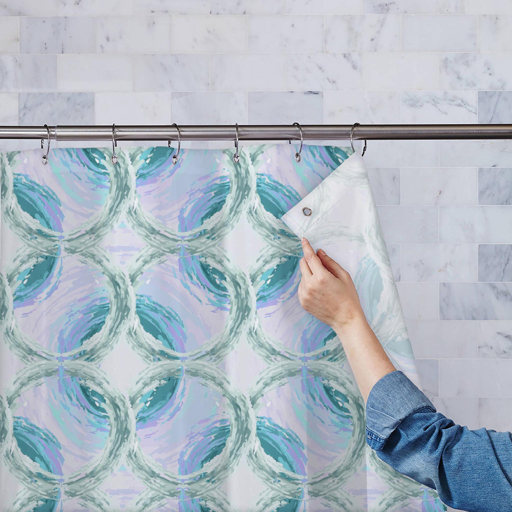 Fluffy Circles D4 Washable Waterproof Shower Curtain-Shower Curtains-CUR_SH-IC 5007612 IC 5007612, Abstract Expressionism, Abstracts, Ancient, Art and Paintings, Black and White, Botanical, Circle, Dots, Drawing, Fashion, Floral, Flowers, Geometric, Geometric Abstraction, Historical, Illustrations, Medieval, Nature, Patterns, Retro, Semi Abstract, Signs, Signs and Symbols, Vintage, White, fluffy, circles, d4, washable, waterproof, shower, curtain, abstract, art, background, circular, cover, decoration, desi