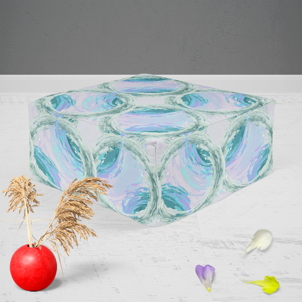 Fluffy Circles D4 Footstool Footrest Puffy Pouffe Ottoman Bean Bag | Canvas Fabric-Footstools-FST_CB_BN-IC 5007612 IC 5007612, Abstract Expressionism, Abstracts, Ancient, Art and Paintings, Black and White, Botanical, Circle, Dots, Drawing, Fashion, Floral, Flowers, Geometric, Geometric Abstraction, Historical, Illustrations, Medieval, Nature, Patterns, Retro, Semi Abstract, Signs, Signs and Symbols, Vintage, White, fluffy, circles, d4, footstool, footrest, puffy, pouffe, ottoman, bean, bag, canvas, fabric,