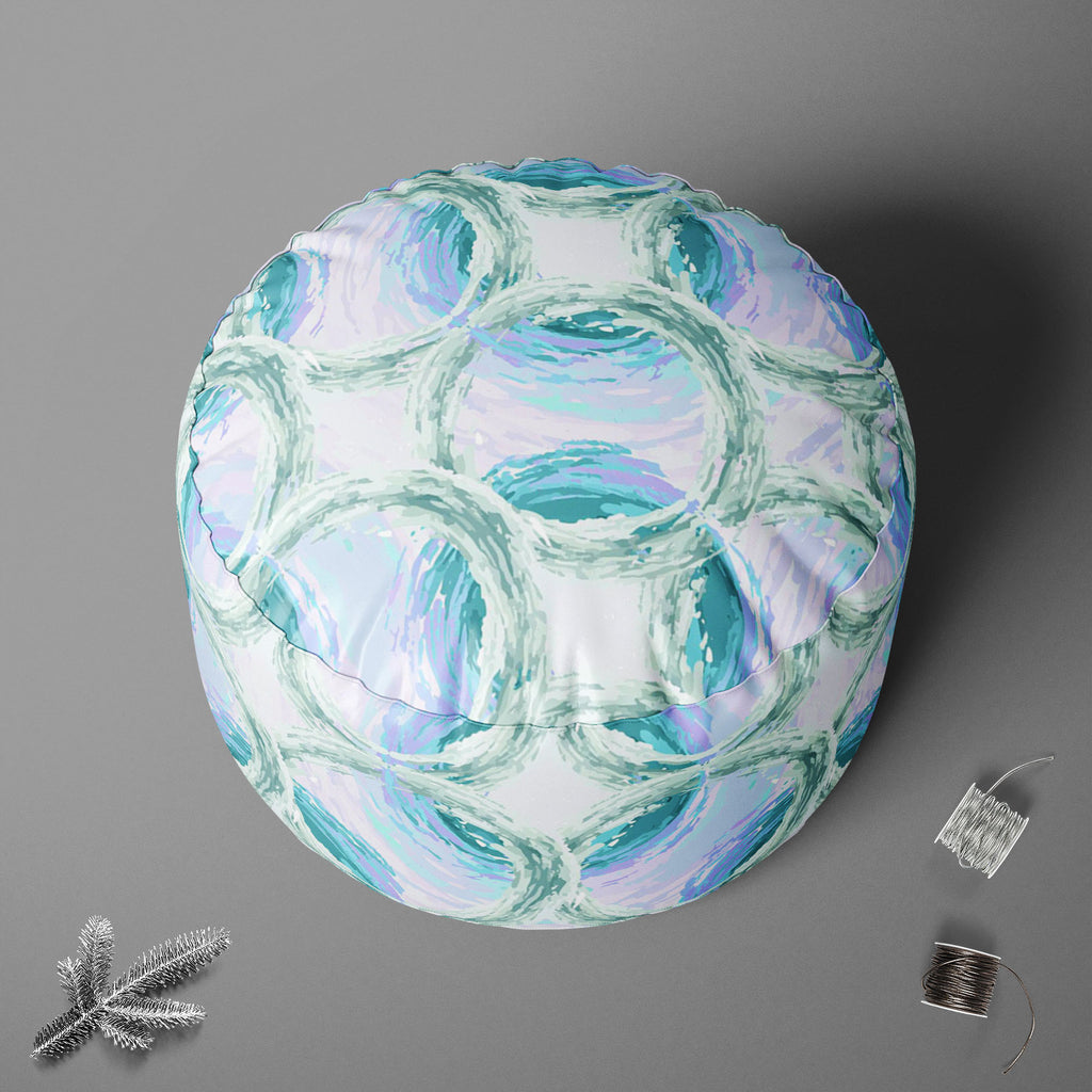 Fluffy Circles D4 Footstool Footrest Puffy Pouffe Ottoman Bean Bag | Canvas Fabric-Footstools-FST_CB_BN-IC 5007612 IC 5007612, Abstract Expressionism, Abstracts, Ancient, Art and Paintings, Black and White, Botanical, Circle, Dots, Drawing, Fashion, Floral, Flowers, Geometric, Geometric Abstraction, Historical, Illustrations, Medieval, Nature, Patterns, Retro, Semi Abstract, Signs, Signs and Symbols, Vintage, White, fluffy, circles, d4, footstool, footrest, puffy, pouffe, ottoman, bean, bag, canvas, fabric,