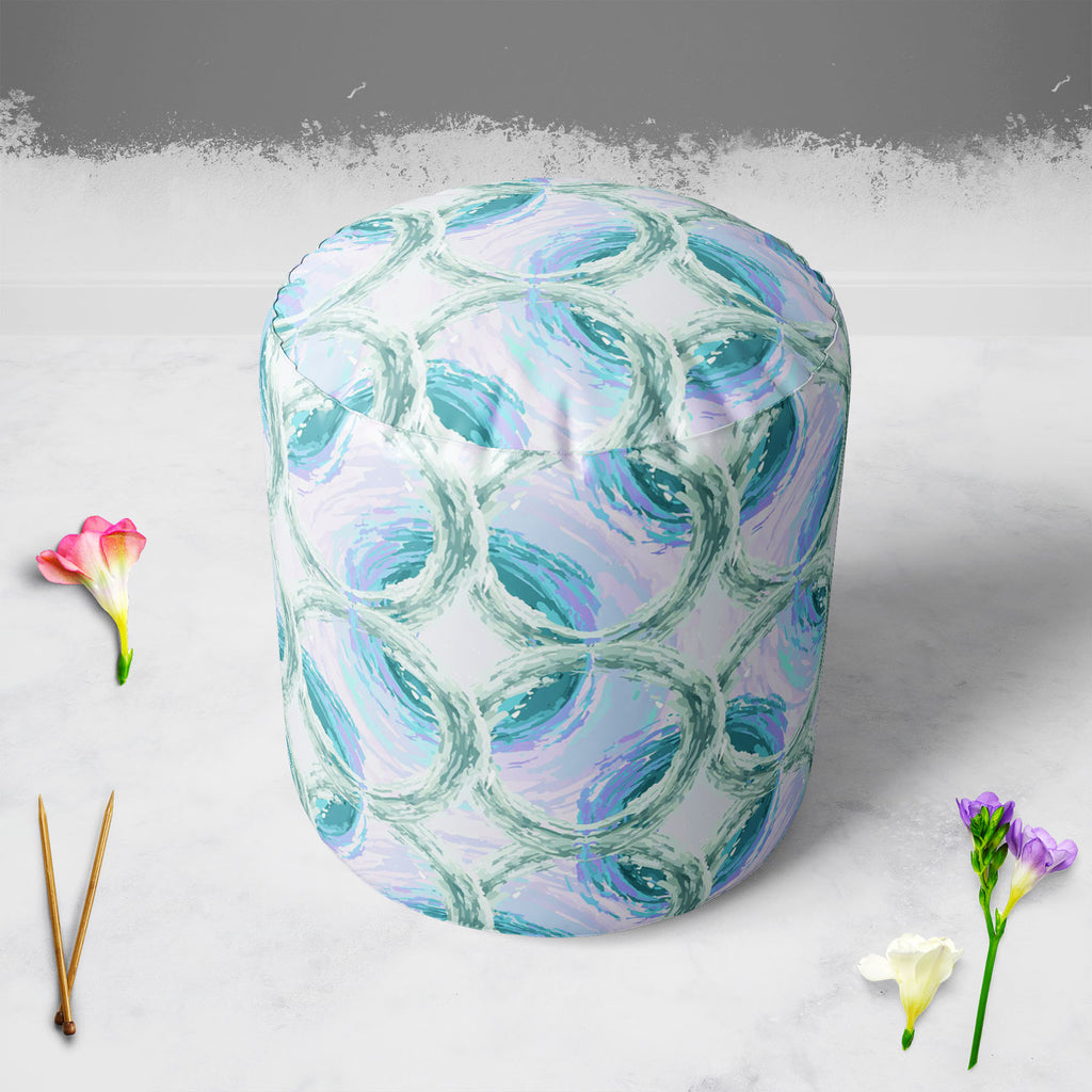 Fluffy Circles D4 Footstool Footrest Puffy Pouffe Ottoman Bean Bag | Canvas Fabric-Footstools-FST_CB_BN-IC 5007612 IC 5007612, Abstract Expressionism, Abstracts, Ancient, Art and Paintings, Black and White, Botanical, Circle, Dots, Drawing, Fashion, Floral, Flowers, Geometric, Geometric Abstraction, Historical, Illustrations, Medieval, Nature, Patterns, Retro, Semi Abstract, Signs, Signs and Symbols, Vintage, White, fluffy, circles, d4, footstool, footrest, puffy, pouffe, ottoman, bean, bag, canvas, fabric,