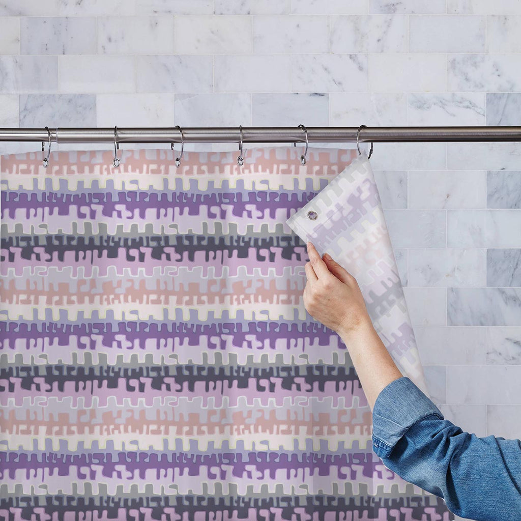 Brushstrokes & Stripes Washable Waterproof Shower Curtain-Shower Curtains-CUR_SH-IC 5007613 IC 5007613, Abstract Expressionism, Abstracts, Ancient, Bohemian, Check, Digital, Digital Art, Fashion, Geometric, Geometric Abstraction, Graffiti, Graphic, Historical, Illustrations, Medieval, Modern Art, Patterns, Plaid, Retro, Semi Abstract, Signs, Signs and Symbols, Stripes, Tropical, Vintage, Watercolour, brushstrokes, washable, waterproof, shower, curtain, abstract, background, boho, bold, bright, brush, card, 