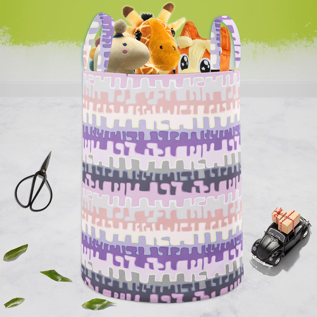 Brushstrokes & Stripes D2 Foldable Open Storage Bin | Organizer Box, Toy Basket, Shelf Box, Laundry Bag | Canvas Fabric-Storage Bins-STR_BI_CB-IC 5007613 IC 5007613, Abstract Expressionism, Abstracts, Ancient, Bohemian, Check, Digital, Digital Art, Fashion, Geometric, Geometric Abstraction, Graffiti, Graphic, Historical, Illustrations, Medieval, Modern Art, Patterns, Plaid, Retro, Semi Abstract, Signs, Signs and Symbols, Stripes, Tropical, Vintage, Watercolour, brushstrokes, d2, foldable, open, storage, bin