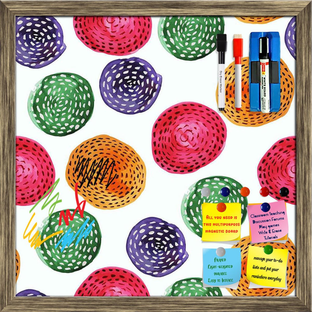 Watercolor Circles Framed Magnetic Dry Erase Board | Combo with Magnet Buttons & Markers-Magnetic Boards Framed-MGB_FR-IC 5007614 IC 5007614, Abstract Expressionism, Abstracts, Art and Paintings, Circle, Digital, Digital Art, Dots, Drawing, Fashion, Geometric, Geometric Abstraction, Graphic, Illustrations, Modern Art, Patterns, Retro, Semi Abstract, Signs, Signs and Symbols, Splatter, Watercolour, watercolor, circles, framed, magnetic, dry, erase, board, printed, whiteboard, with, 4, magnets, 2, markers, 1,