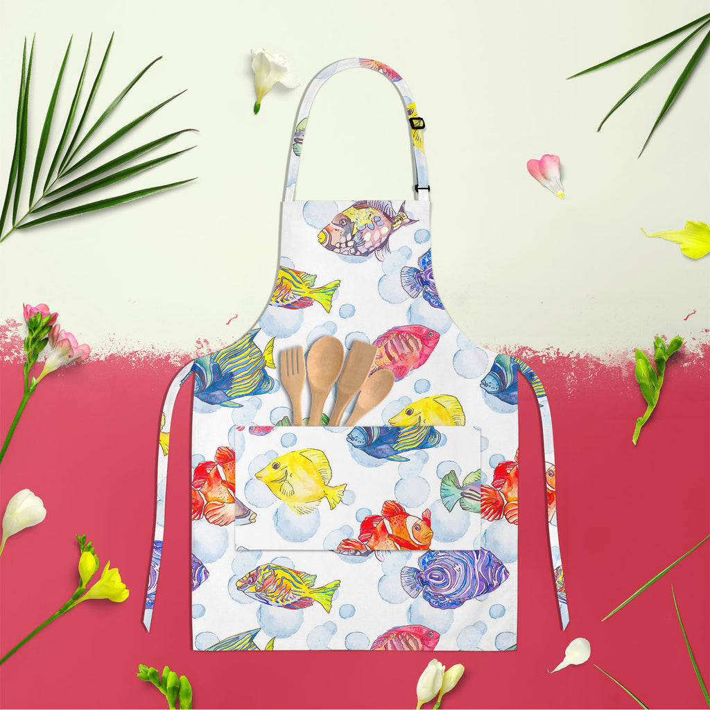 Tropical Sea D1 Apron | Adjustable, Free Size & Waist Tiebacks-Aprons Neck to Knee-APR_NK_KN-IC 5007615 IC 5007615, Animals, Art and Paintings, Birds, Digital, Digital Art, Drawing, Graphic, Illustrations, Nature, Patterns, Scenic, Signs, Signs and Symbols, Stripes, Tropical, Watercolour, Wildlife, sea, d1, apron, adjustable, free, size, waist, tiebacks, animal, aquarium, aquatic, art, background, bright, clown, color, colorful, design, diving, emperor, exotic, fauna, fish, illustration, isolate, marine, li