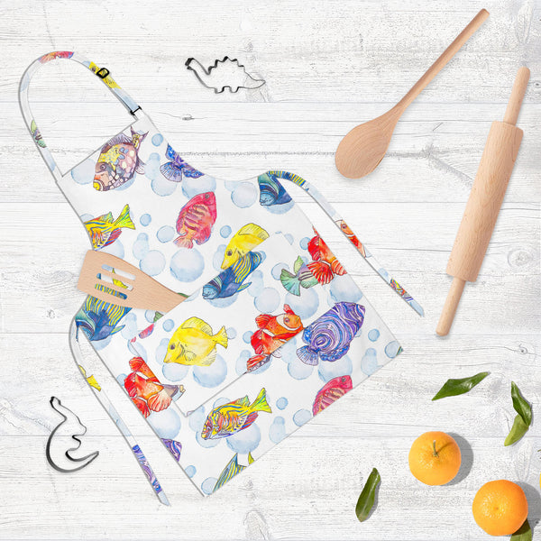 Tropical Sea D1 Apron | Adjustable, Free Size & Waist Tiebacks-Aprons Neck to Knee-APR_NK_KN-IC 5007615 IC 5007615, Animals, Art and Paintings, Birds, Digital, Digital Art, Drawing, Graphic, Illustrations, Nature, Patterns, Scenic, Signs, Signs and Symbols, Stripes, Tropical, Watercolour, Wildlife, sea, d1, full-length, neck, to, knee, apron, poly-cotton, fabric, adjustable, buckle, waist, tiebacks, animal, aquarium, aquatic, art, background, bright, clown, color, colorful, design, diving, emperor, exotic, 