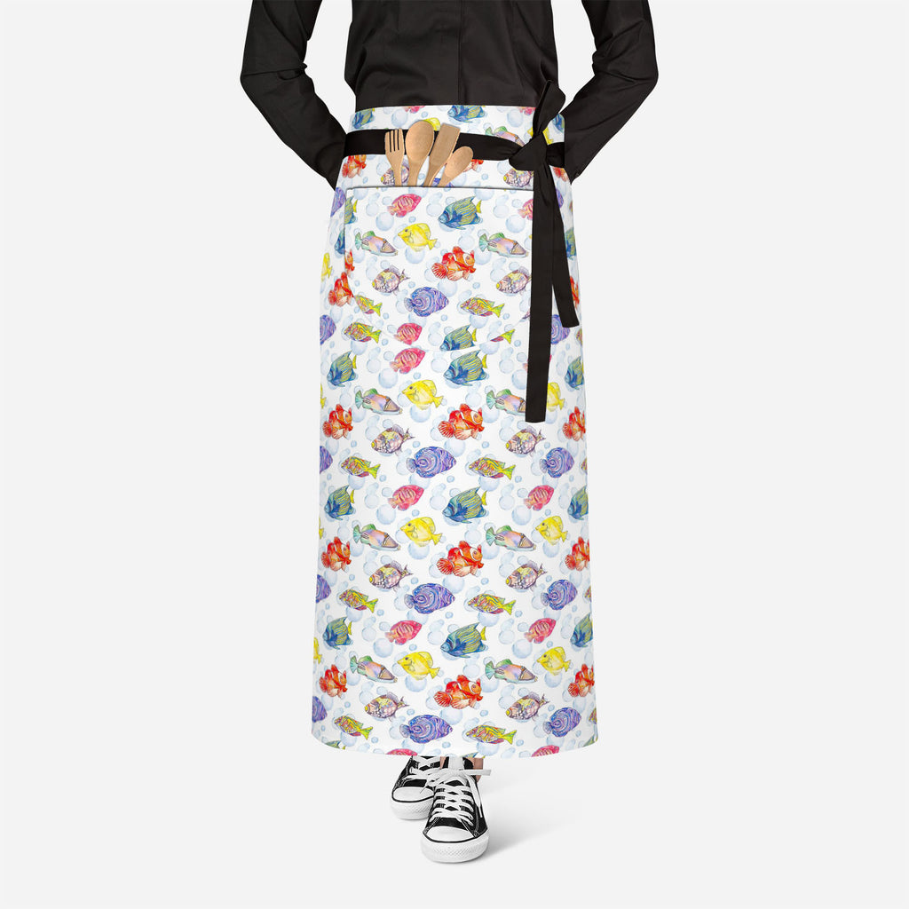 Tropical Sea Apron | Adjustable, Free Size & Waist Tiebacks-Aprons Waist to Knee--IC 5007615 IC 5007615, Animals, Art and Paintings, Birds, Digital, Digital Art, Drawing, Graphic, Illustrations, Nature, Patterns, Scenic, Signs, Signs and Symbols, Stripes, Tropical, Watercolour, Wildlife, sea, apron, adjustable, free, size, waist, tiebacks, animal, aquarium, aquatic, art, background, bright, clown, color, colorful, design, diving, emperor, exotic, fauna, fish, illustration, isolate, marine, life, ocean, patt